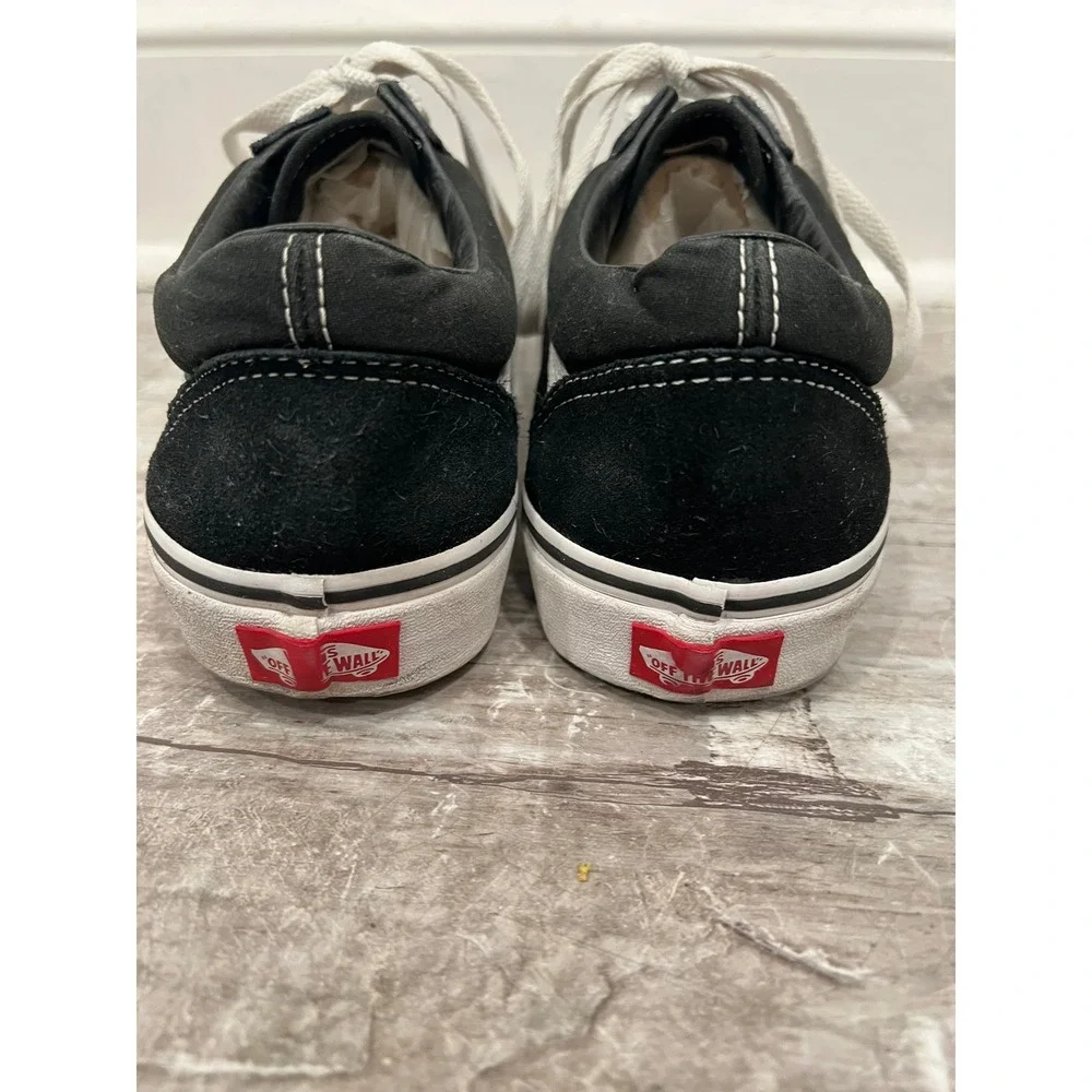 Vans Old Skool Men's 11 Black White Canvas Suede Low Top Skate Sneakers 507452